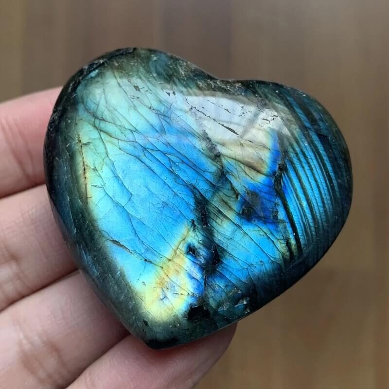 Labradorite Blue Moonstone Heart Crystal Stone 2