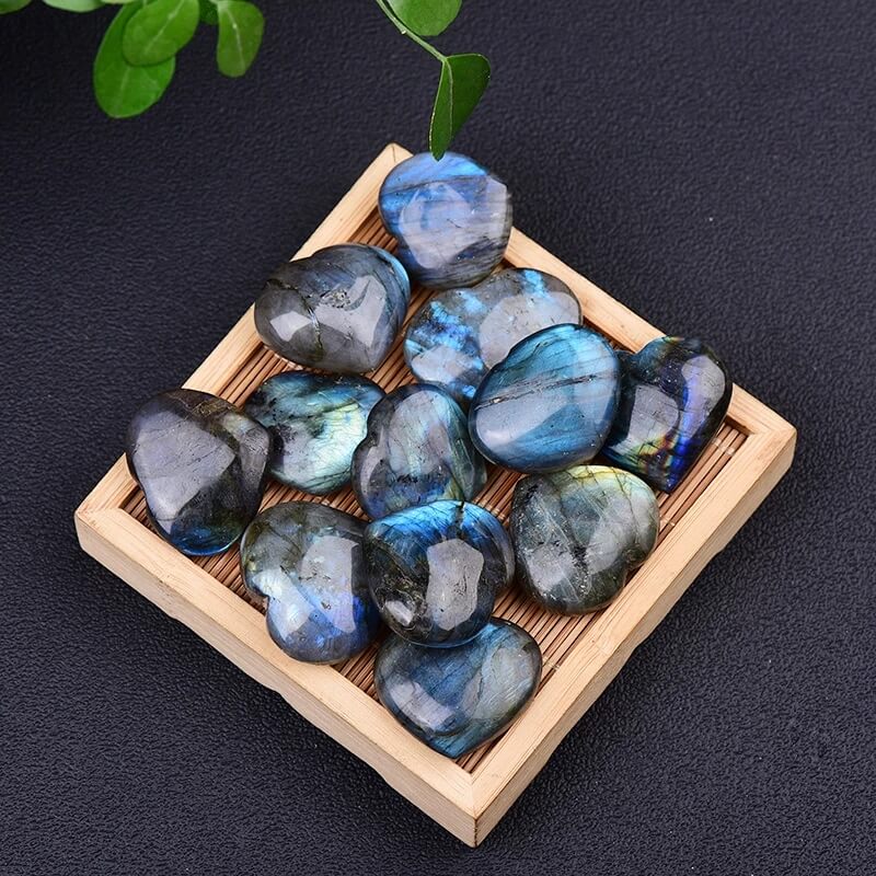 Labradorite Blue Moonstone Heart Crystal Stone 3
