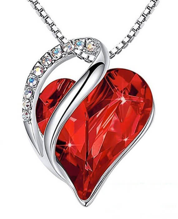 Love Heart Crystals Pendant Necklace For Wedding 6