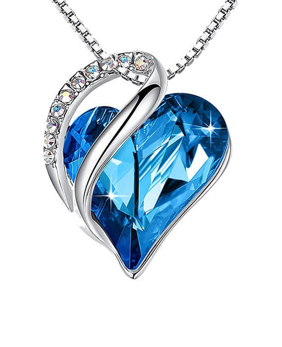 Love Heart Crystals Pendant Necklace For Wedding 8
