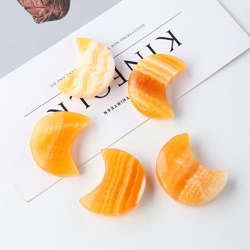 Natural Yellow Calcite Crystal Raw Stone Carving 3