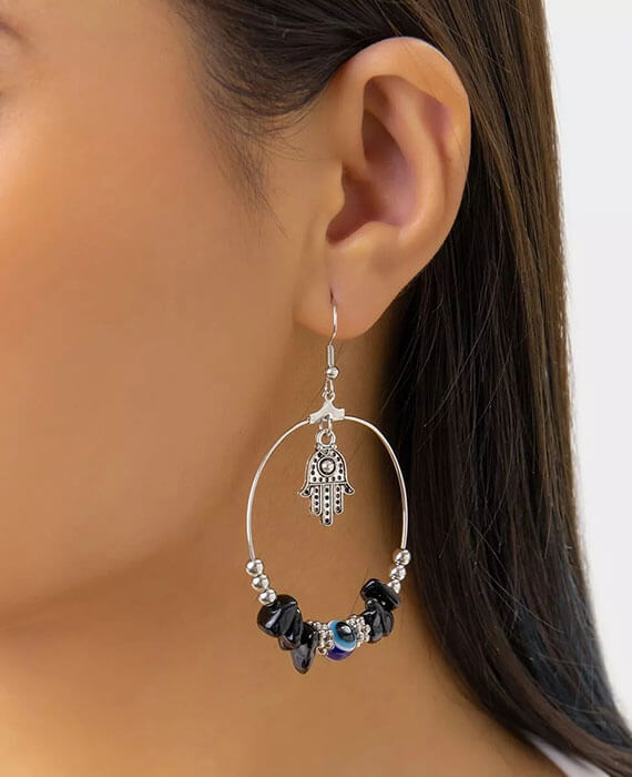 Obsidian Crystal Earrings 1