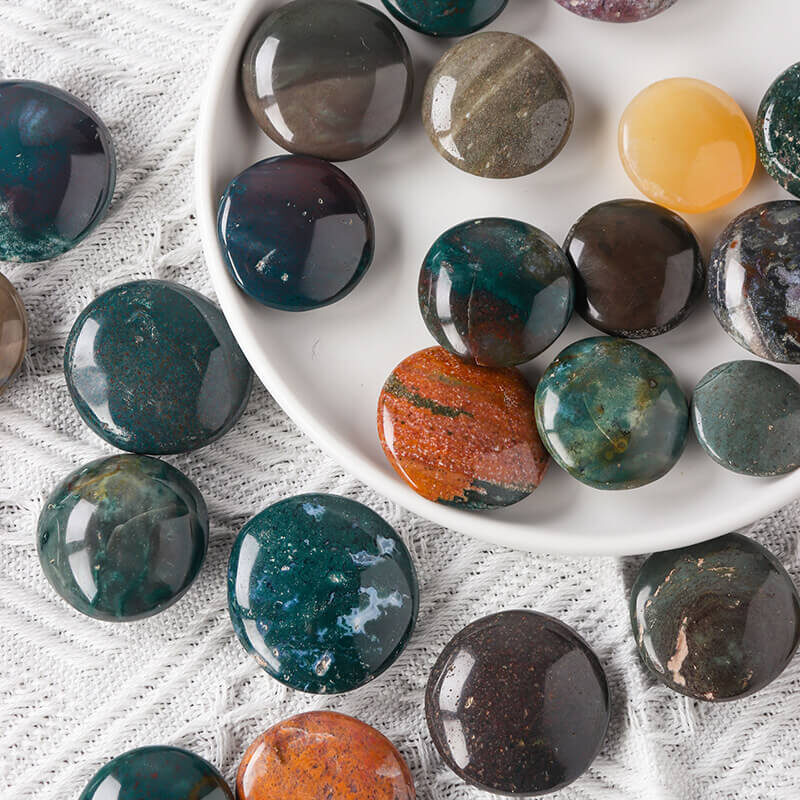 Ocean Jasper Stone Polished Disc Crystal 1