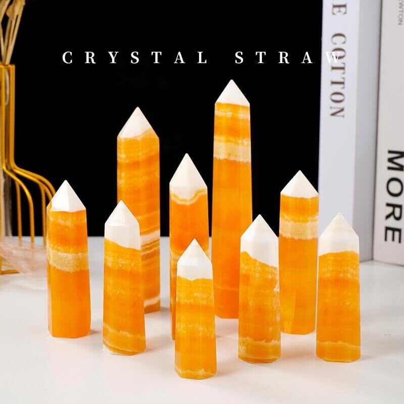 Orange Calcite Chakra Point Tower Stone