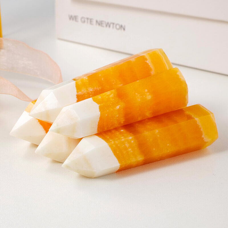 Orange Calcite Chakra Point Tower Stone 5