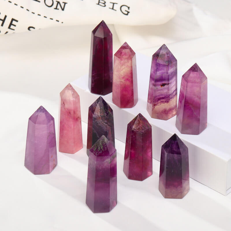 Purple Fluorite Tower Pointed Crystal 3
