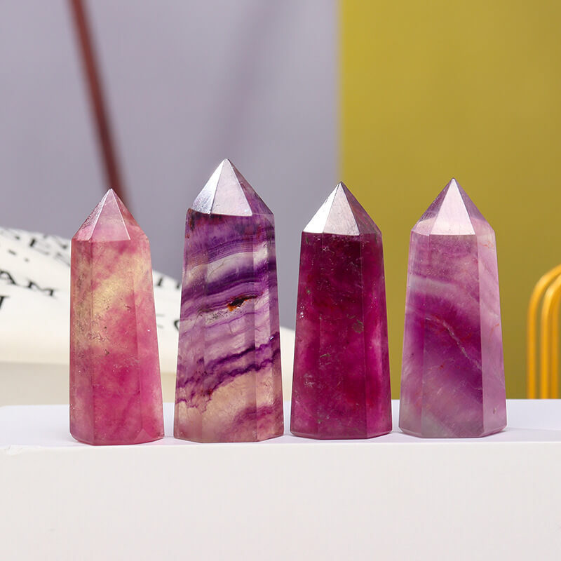 Purple Fluorite Tower Pointed Crystal 4