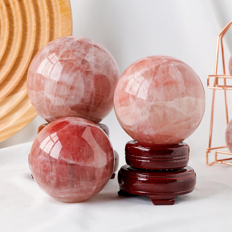 Red Calcite Sphere Ornament Crystal Ball 1