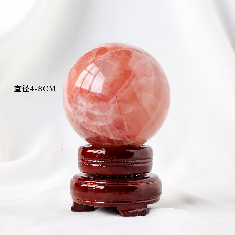 Red Calcite Sphere Ornament Crystal Ball 3