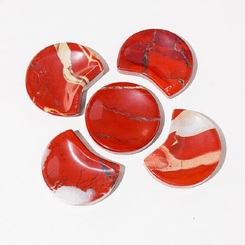 Red Jasper crystal Moon Bowl Carving
