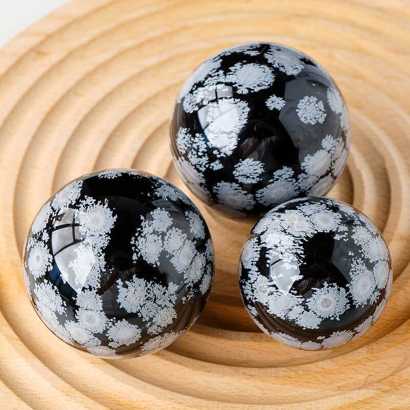 Snowflake Obsidian Sphere Ball Crystal 2