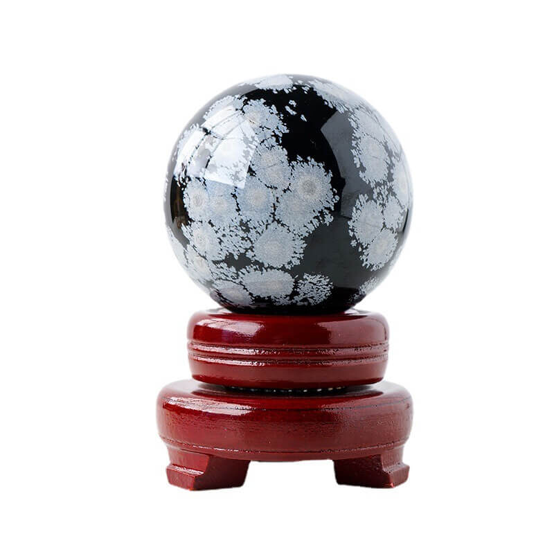 Snowflake Obsidian Sphere Ball Crystal 3