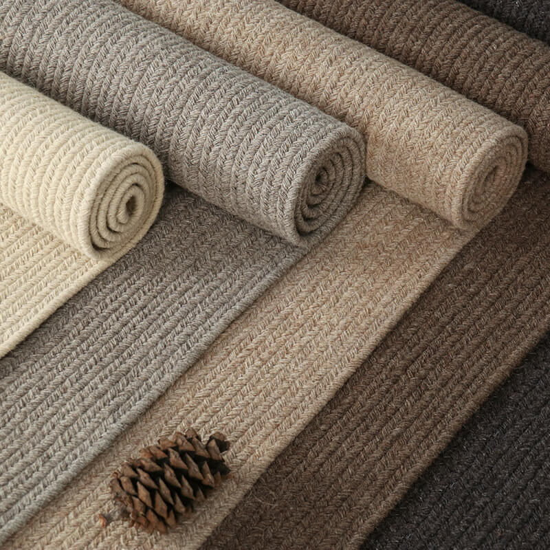 Solid Farmhouse Wool Area Rugs 11