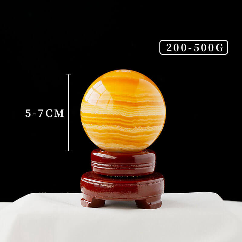 Yellow calcite crystal ball 4