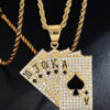 Zircon Playing Card Necklace Jewelry