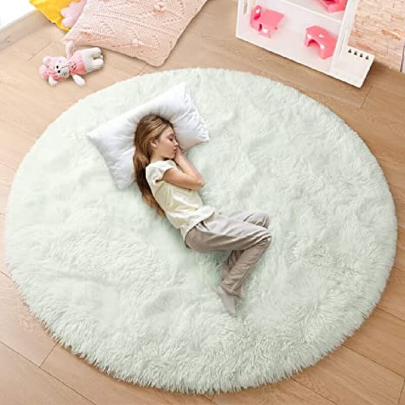 fluffy rug circular carpet