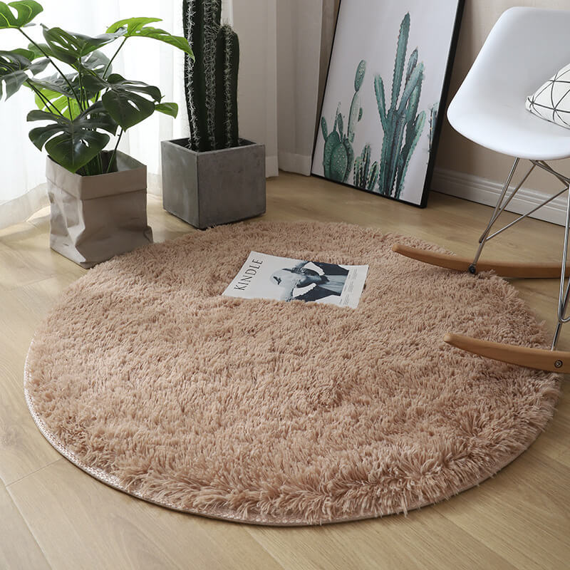 fluffy rug circular carpet
