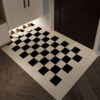 plaid rug black and white rug 3
