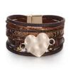 pu leather heart bracelet 4