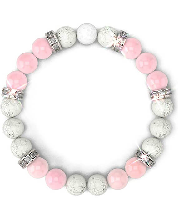 rose quartz bracelet white lava-1