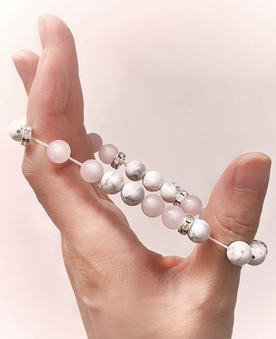 rose quartz bracelet white lava-2