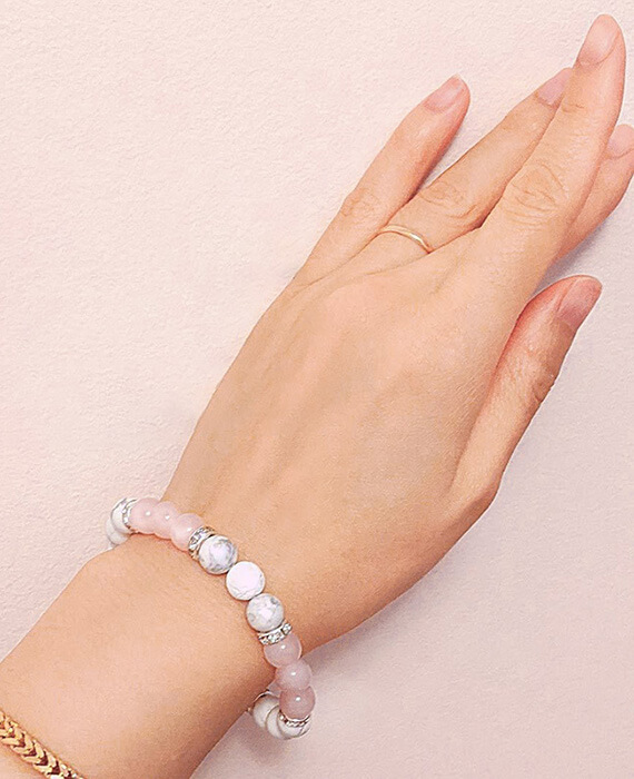 rose quartz bracelet white lava-3
