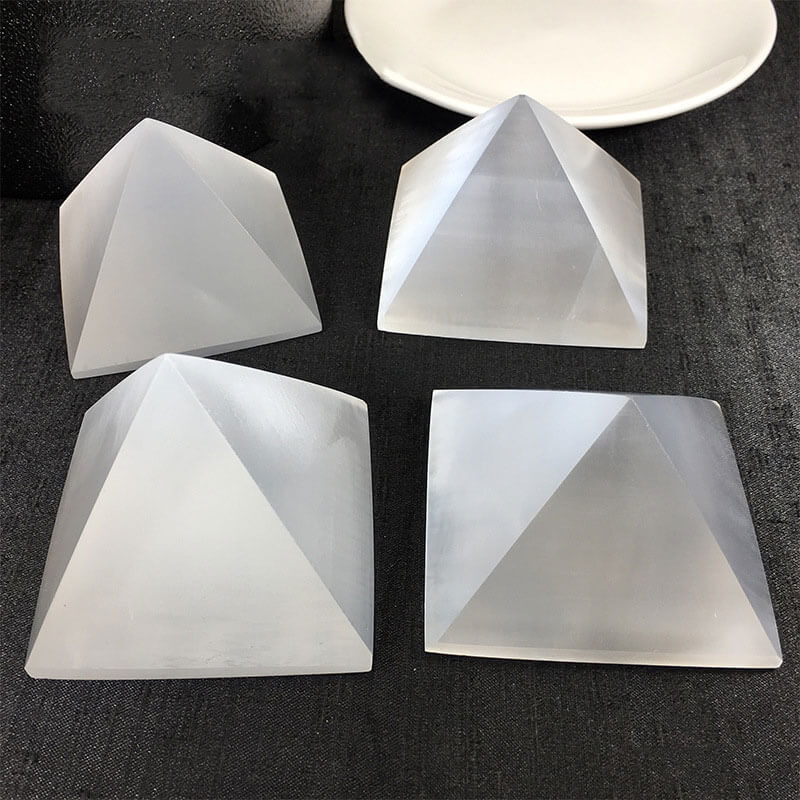 Selenite Pyramid Raw Crystal Stone