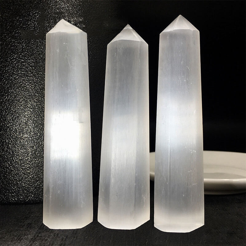Selenite Tower Point Crystal Bulk
