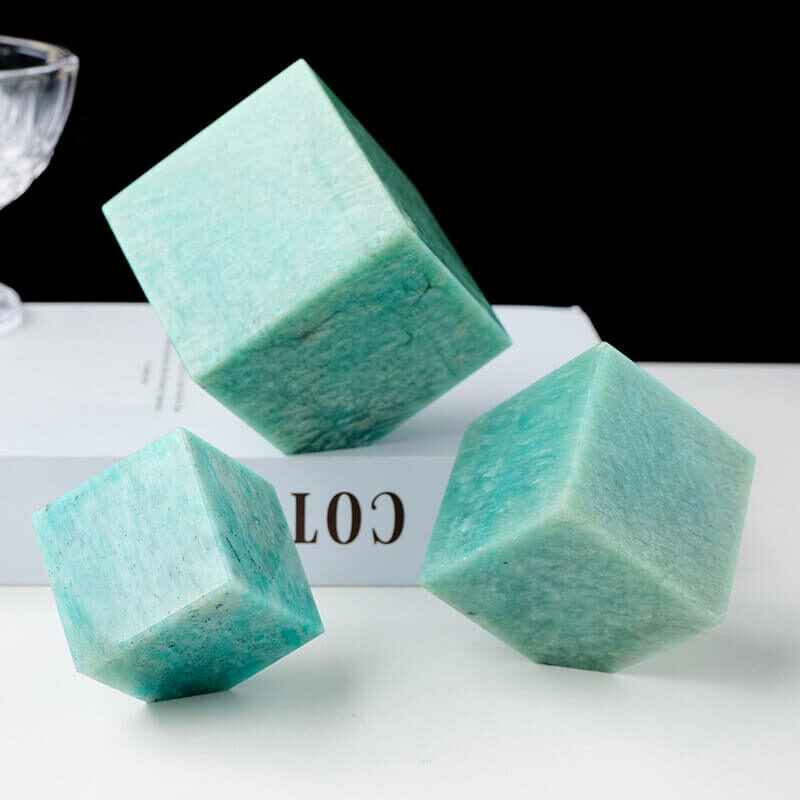 Amazonite Cube Stone Magic Square Ornament
