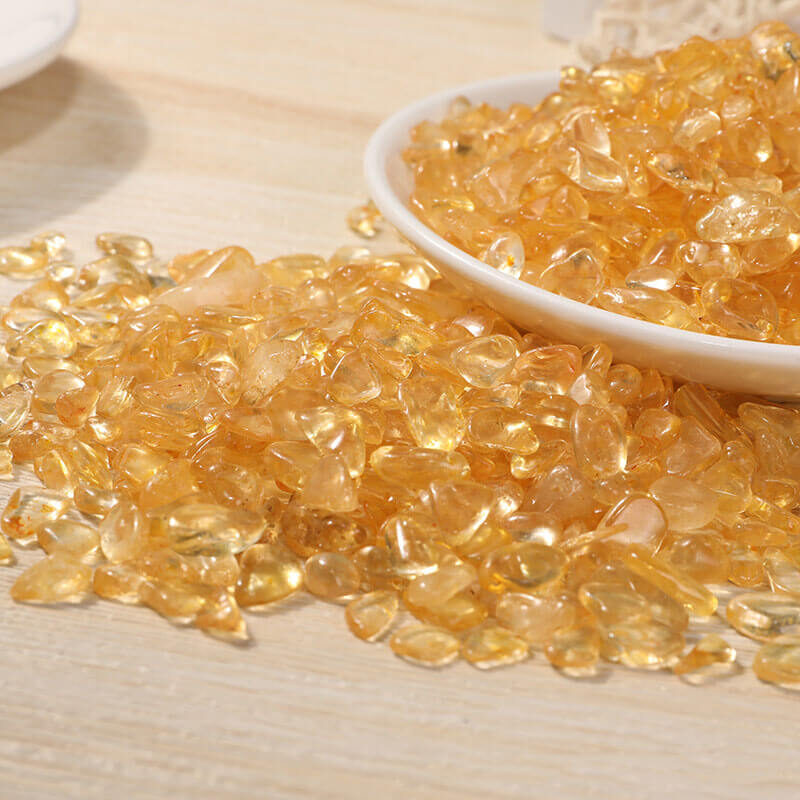 Citrine Stones Gravel Crystals Fish Tank Decoration