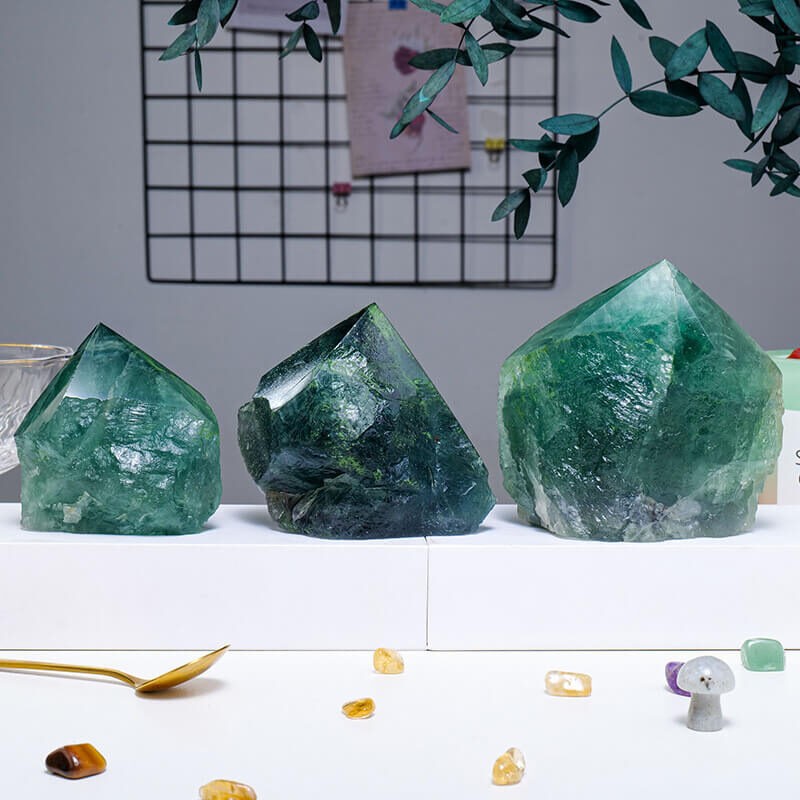 Green Fluorite Crystal Purple Tower 2