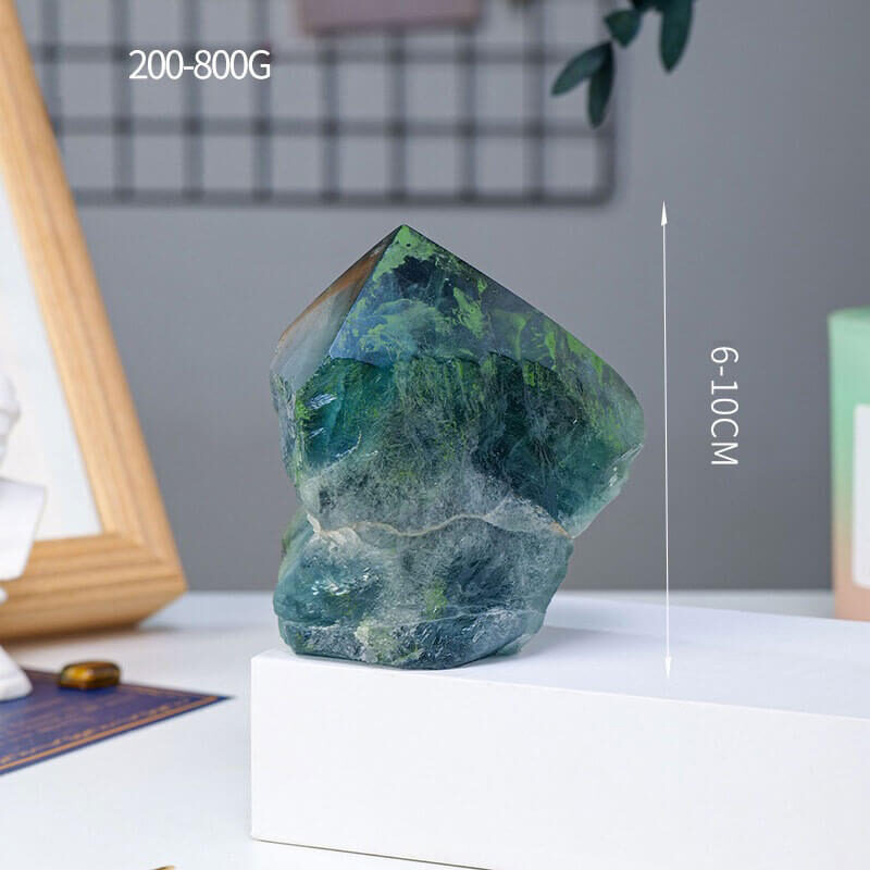 Green Fluorite Crystal Purple Tower 4