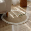 Jute woven tassel floor mat 3