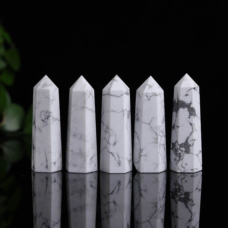 Natural Howlite Crystal Point Wand 3