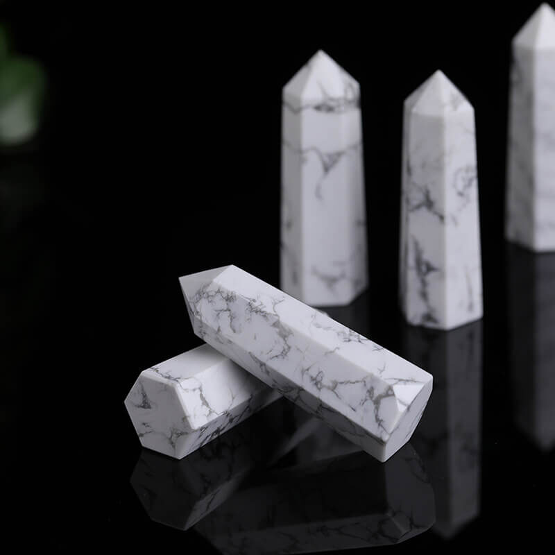 Natural Howlite Crystal Point Wand 4