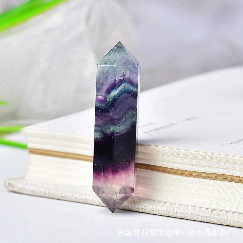 Rainbow Fluorite Double Point Tower Pillar 2