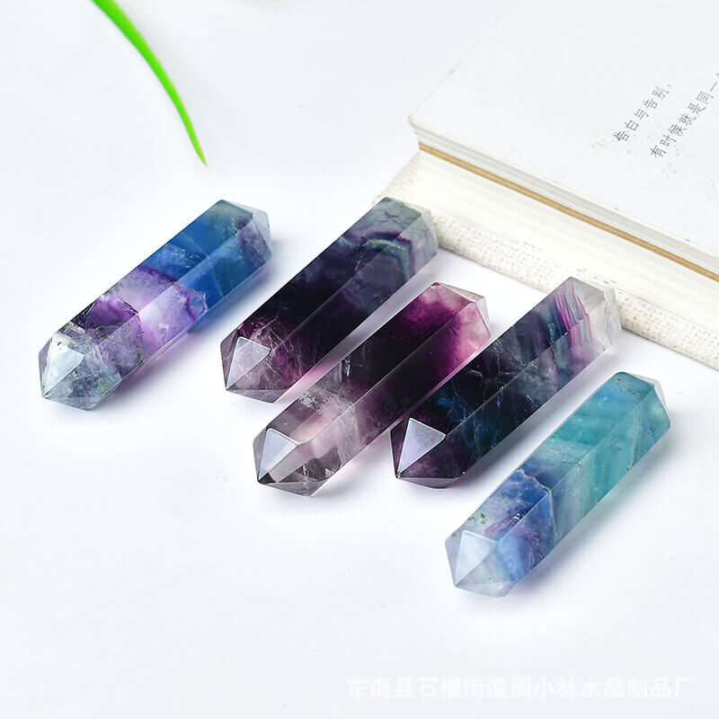 Rainbow Fluorite Double Point Tower Pillar