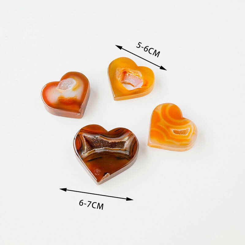 Red Agate Crystal Cluster Cave Heart Stone 3