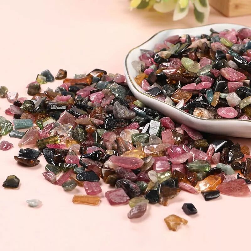 Colorful Tourmaline Gravel Crystal Stone