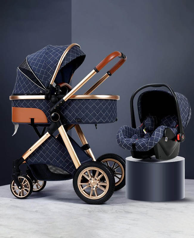 blue stroller 3 in 1