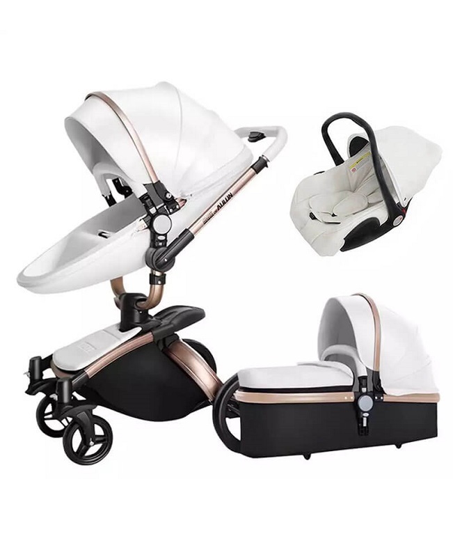 Baby stroller 3 in 1 with car safety seat bassinet top