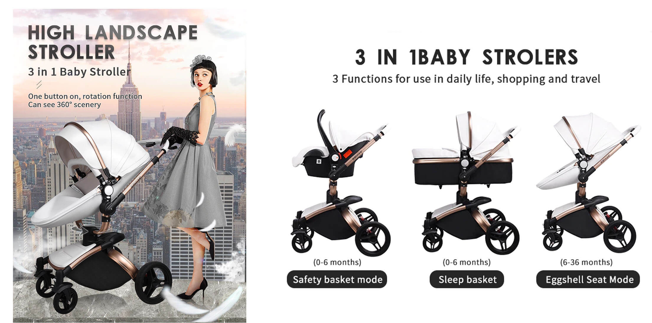 3 in 1 stroller with car seat