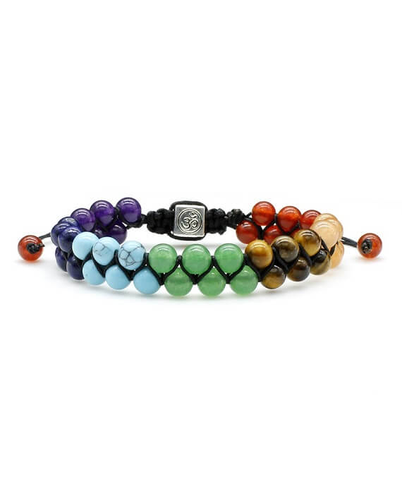 7 Chakra Woven Bracelet Double Set 3
