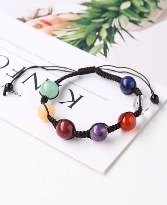 7 Chakras Bracelet Stone Bead Jewelry 1