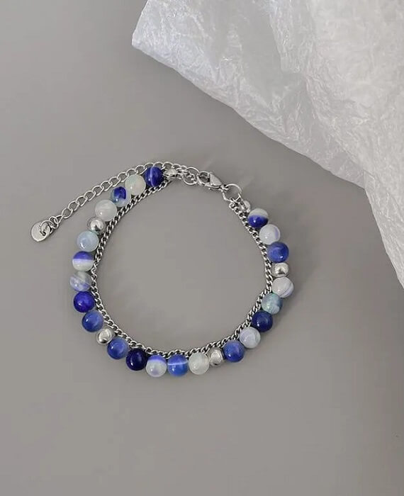 Agate Bracelet Beads Double Deck Chains (3)