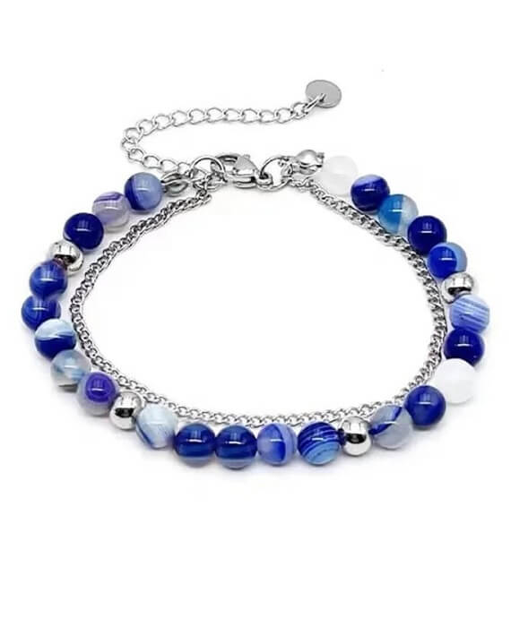 Agate Bracelet Beads Double Deck Chains (4)