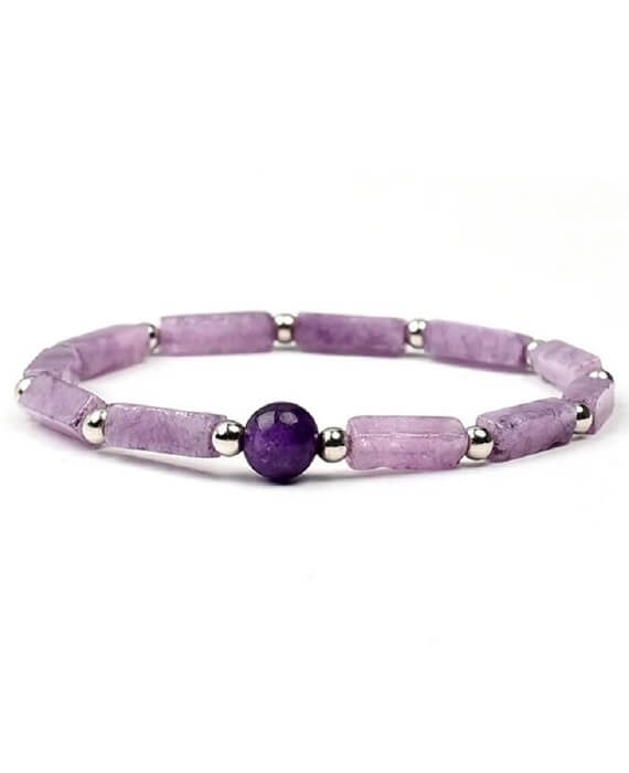 Amethyst Bracelet Square Beads Bracelet 2