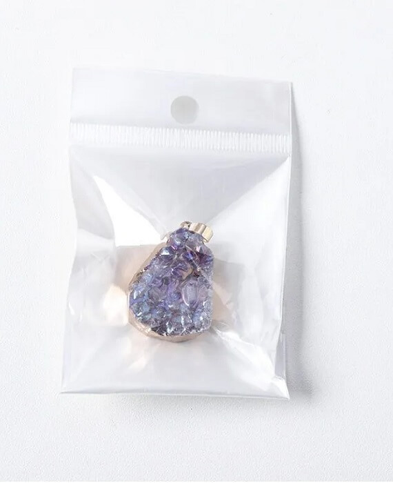 Aura Raw Amethyst Necklace Cluster Crystal Gift (2)
