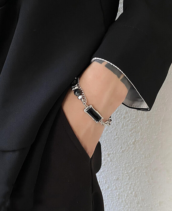 Black Obsidian Bracelet Fashion Jewelry Chain Bracelet-3