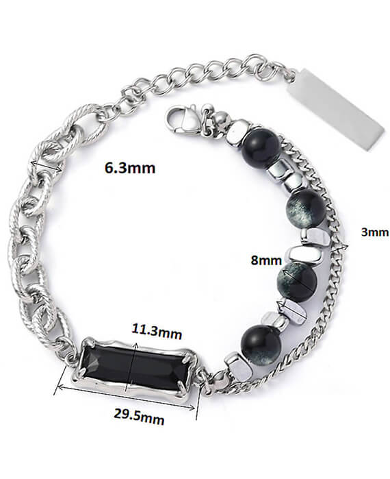 Black Obsidian Bracelet Fashion Jewelry Chain Bracelet-4
